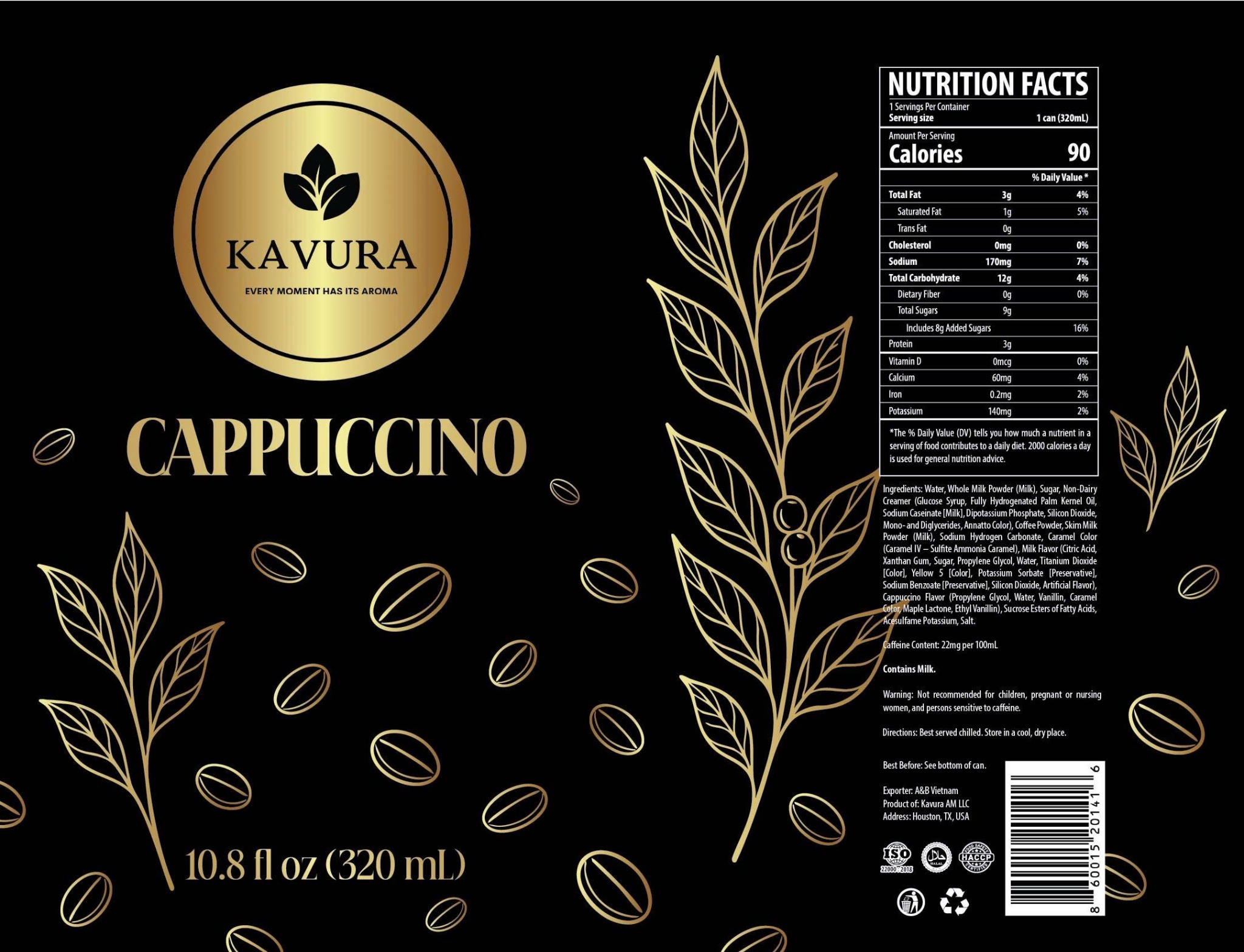 Kavura Cappuccino can artwork